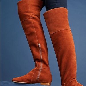 Anthropologie Suede Over-the-Knee Boots
